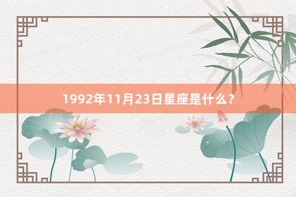 1992年11月23日星座是什么？