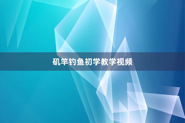 矶竿钓鱼初学教学视频